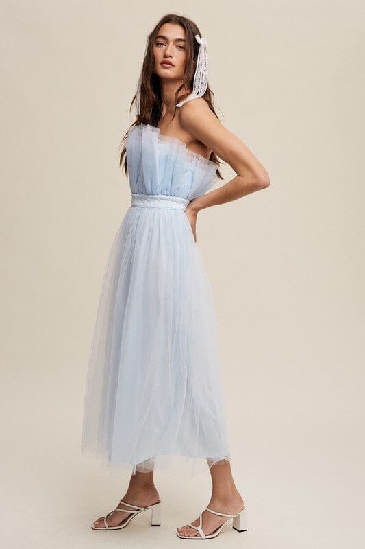 Paper Bag Frill Tulle Maxi Dress Listicle 