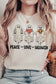 Peace Love Halloween Graphic Tee Halloween graphic tee Poet Street Boutique TAN S 