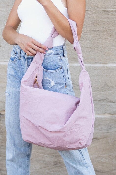 Piper Oversized Nylon Carryall Messenger nylon messenger bag Poet Street Boutique Pale Mauve OneSize 