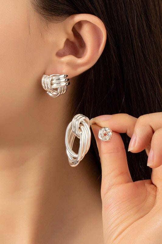 Premium Trio Metal Knot and Hoop Earrings LA3accessories 