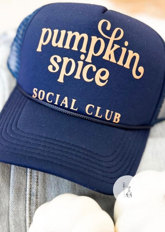 Pumpkin Spice Social Club Trucker Hat trucker hat Poet Street Boutique 