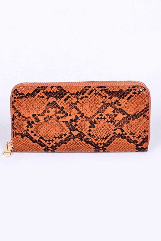 Python Printed Fashion Wallet Artini Accessories Brown O/S 