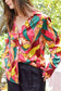 Retro Print Satin Blouse TIMING 