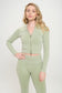 Ribbed Knit Tracksuit Two-Piece Set OTOS Active Green S 