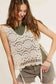 Self Side Tie Detailed Crochet Vest Top La Miel 