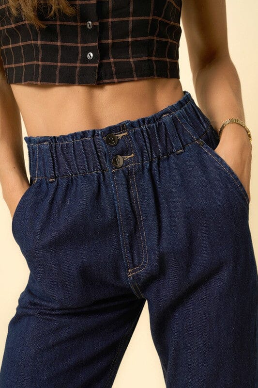 SHR Roll Up Slouch Jeans elastic waist jeans Denim Lab USA 