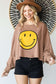 SMILEY FACE LONG SLEEVE CROP TOP Jade By Jane 