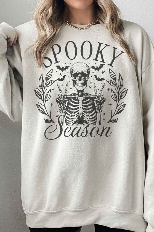 SPOOKY SEASON HALLOWEEN OVERSIZED SWEATSHIRT ROSEMEAD LOS ANGELES CO SAND S/M 