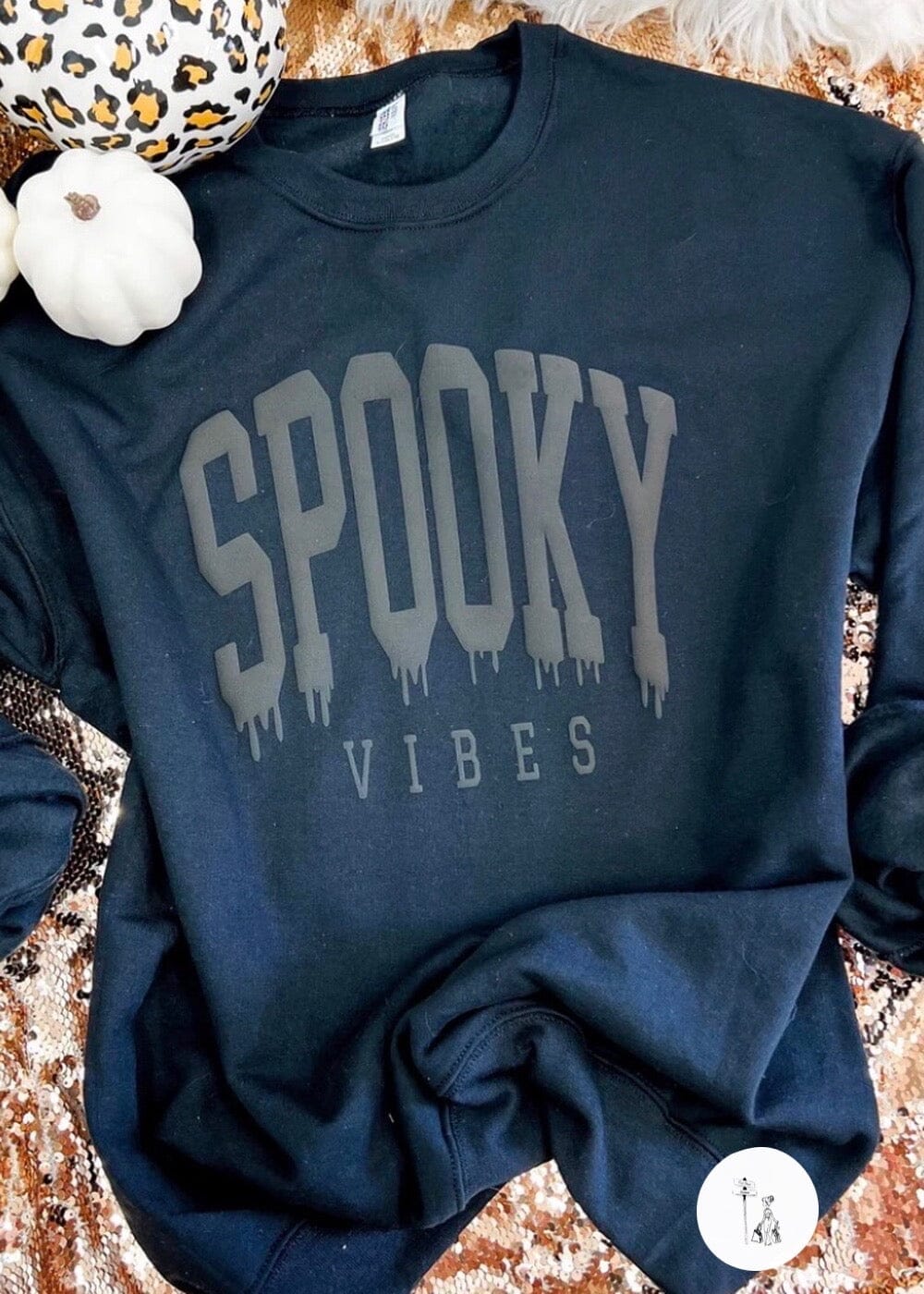 Spooky Vibes Puff Print Sweatshirt graphic sweatshirt Poet Street Boutique 