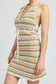 STRIPED CROCHET MINI DRESS WTIH HALTER NECK Emory Park 