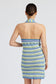 STRIPED CROCHET MINI DRESS WTIH HALTER NECK Emory Park 