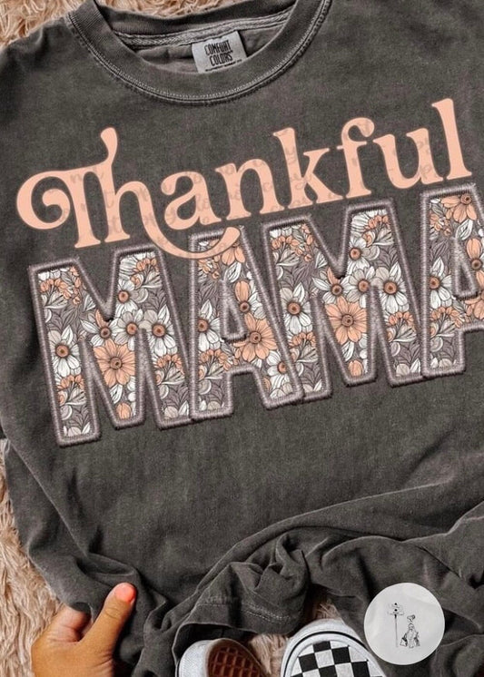 Thankful Mama Graphic Tee Halloween tee Poet Street Boutique 