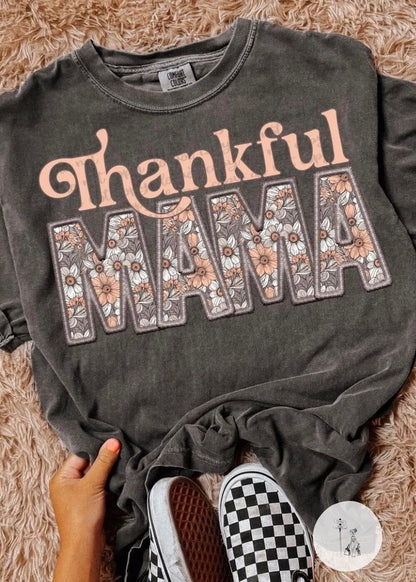 Thankful Mama Graphic Tee Halloween tee Poet Street Boutique Small 