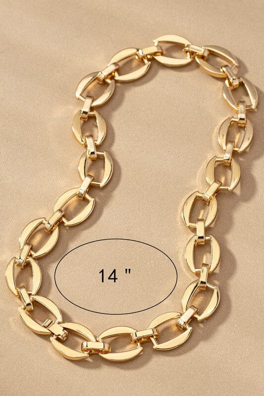 unique brass chunky chain necklace LA3accessories 