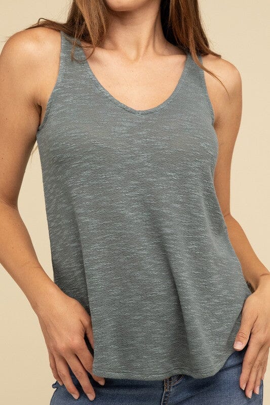 V Neck Sleeveless Cami Top ZENANA ASH JADE S 