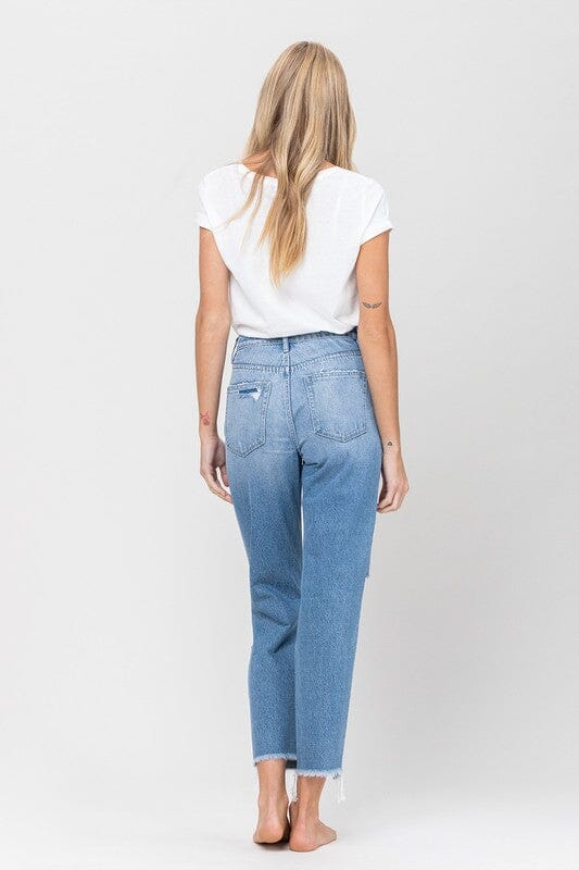 Vervet Distressed Raw Hem Mom Jeans jeans VERVET by Flying Monkey 