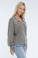 Washed Collared Henley Sweater ZENANA 