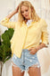 WRINKLED GAUZE BUTTON DOWN SHIRT WITH ROUGH EDGING Sweet Generis Yellow S 