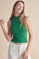 Yelete Always Classy Ribbed Mock Neck Tank tank top Yelete Kelly Green S/M 