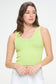 Yelete Reversible Stonewashed Ribbed Tank reversibke tank Yelete Green OS 