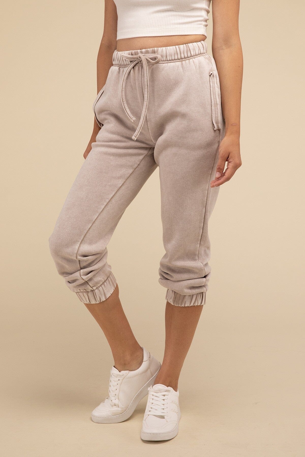 Zenana Acid Wash Fleece Sweatpants acid washed joggers ZENANA 