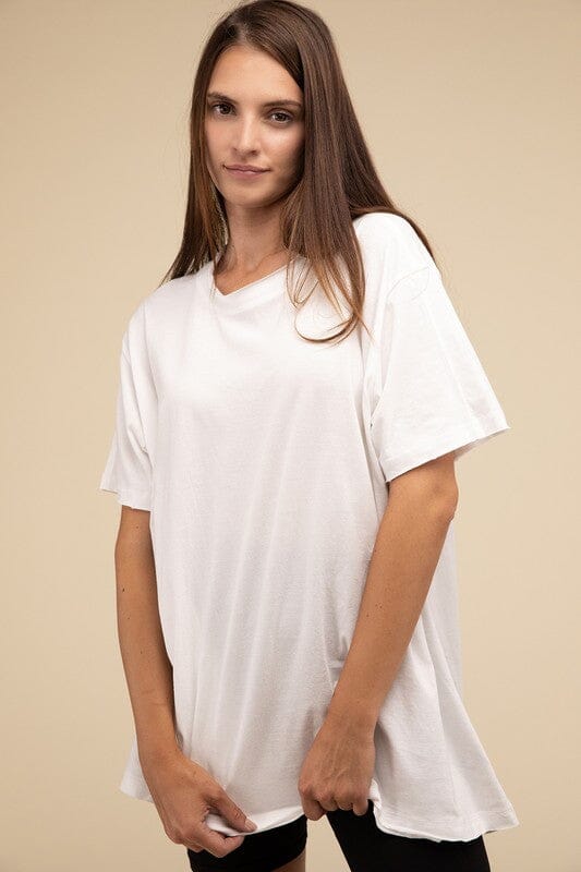 Zenana Cotton Drop Shoulder Oversized Top cotton drop shoulder tee ZENANA 