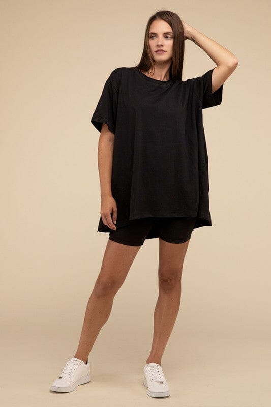 Zenana Cotton Drop Shoulder Oversized Top cotton drop shoulder tee ZENANA 