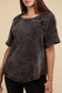 Zenana Crinkle Washed Raglan Sleeve T-Shirt crinkle t shirt ZENANA ASH BLACK S 