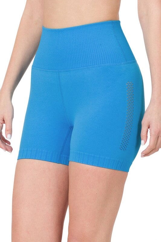 Zenana Seamless High Waisted Shorts seamless activewear shorts Zenana DEEP SKY S/M 