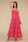 Zenana Woven Smocked Top Tiered Maxi Dress cami maxi dress ZENANA FUCHSIA S 