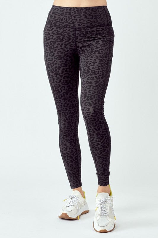 Black Leopard Leggings OTOS Active Black S/M 