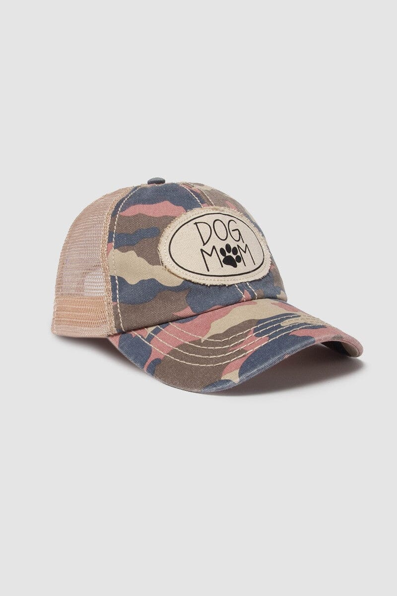 Dog Mom Camo Baseball Hat baseball cap Poet Street Boutique 