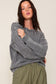 Mineral Wash Distressed Sweater distressed sweater TIMING Charcoal S 