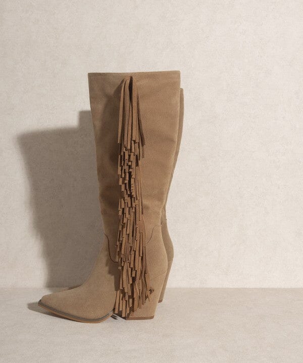 Oasis Society Out West - Knee-High Fringe Boots KKE Originals 