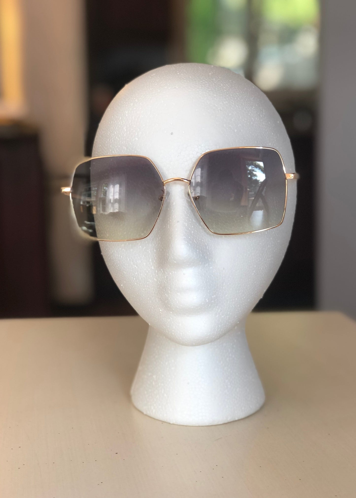 Ombre Pale Tinted Geo Sunglasses sunglasses Poet Street Boutique Olive 