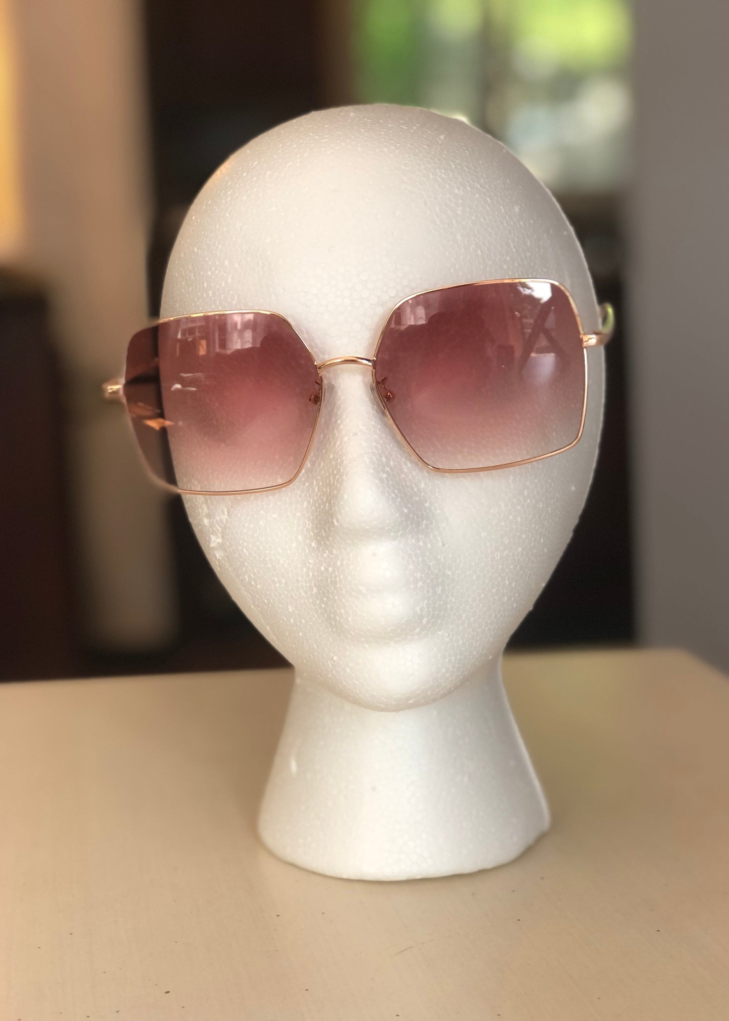 Ombre Pale Tinted Geo Sunglasses sunglasses Poet Street Boutique Rose 