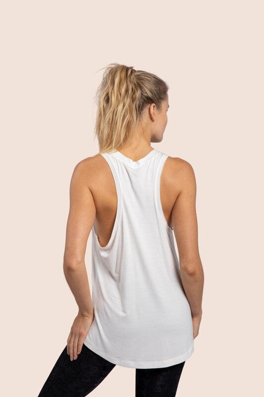 Raw Edge Flow Tank yoga loose fit tank Mono B White S 