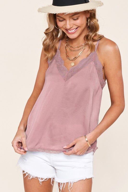 Scallop Camisole Top La Miel MAUVE S 