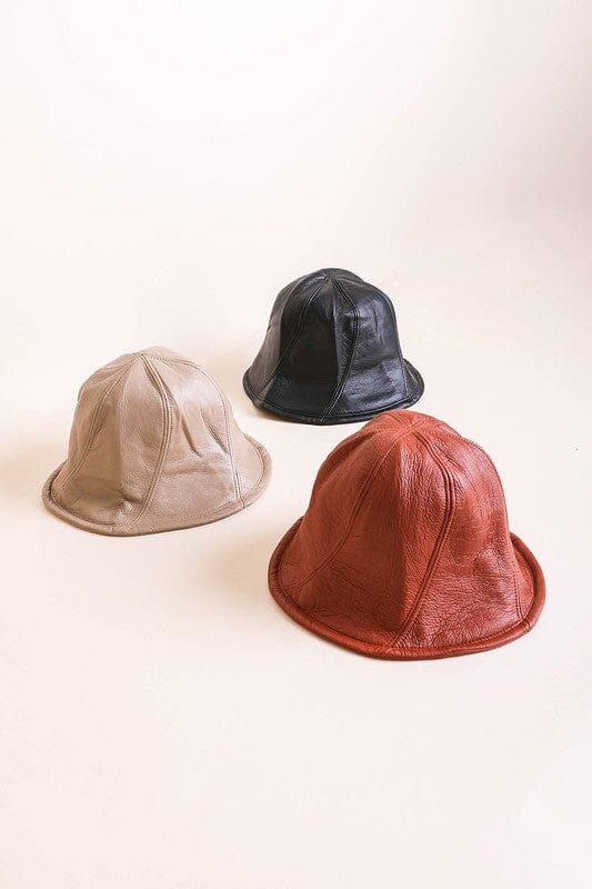 That 70' S Vegan Leather Bucket Hat bucket leather hat Poet Street Boutique 